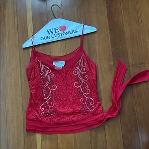 Adrianna Papell Scarlet Embroidered Camisole
